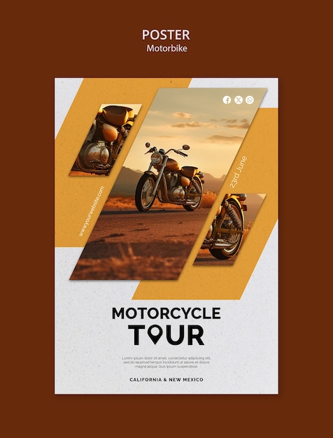 PSD motorbike poster template design
