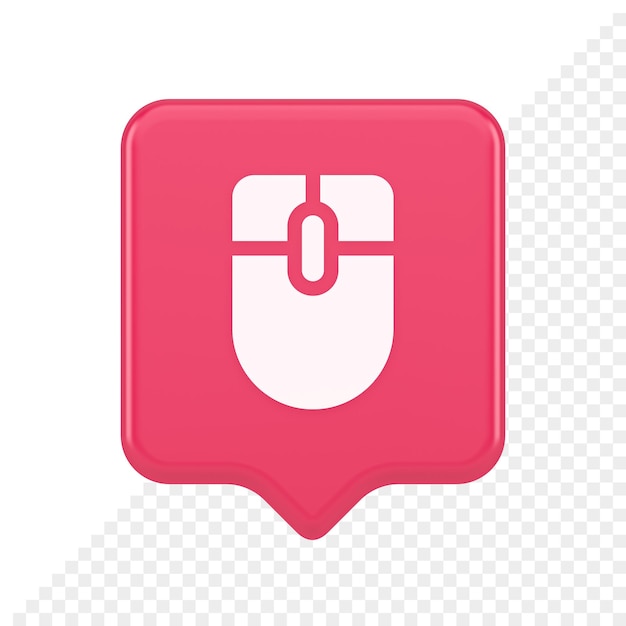 PSD mouse computer scrolling device cursor button click control cyberspace interface 3d speech bubble icon