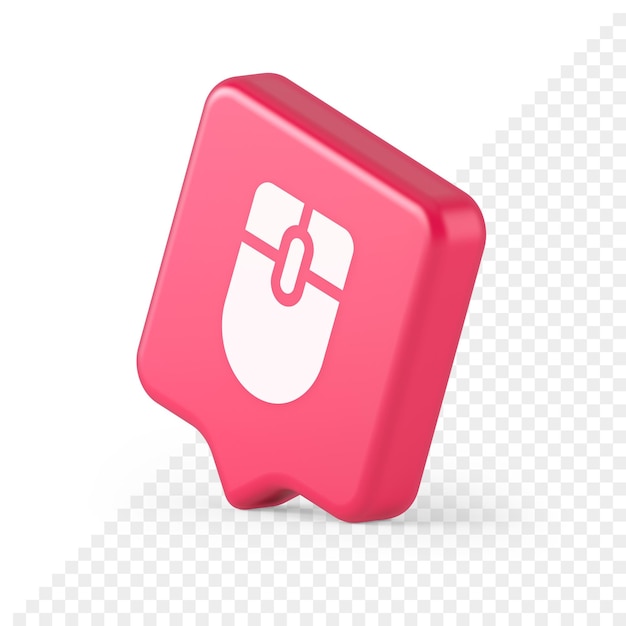 PSD mouse computer scrolling device cursor button click control cyberspace interface 3d speech bubble icon