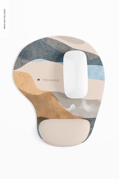 PSD mousepad with gel mockup, top view