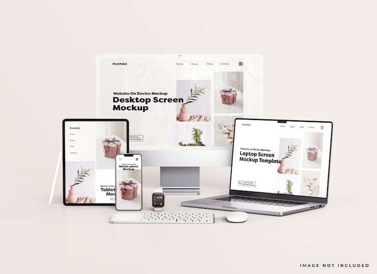 PSD multi device responsive mockup