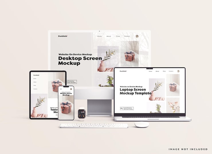 PSD multi device responsive mockup