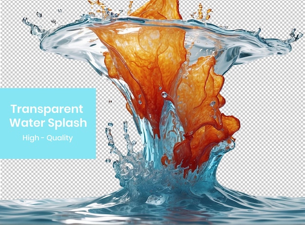 PSD multicolor water splash isolated transparent background