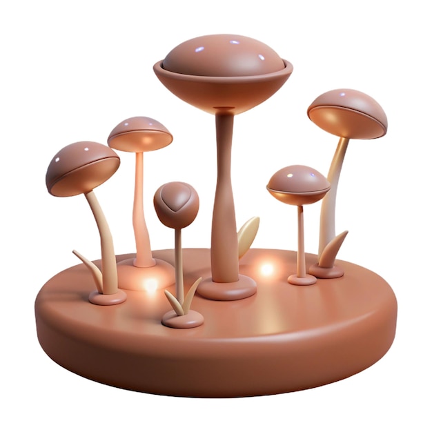 PSD a mushroom shaped object with mushrooms on it