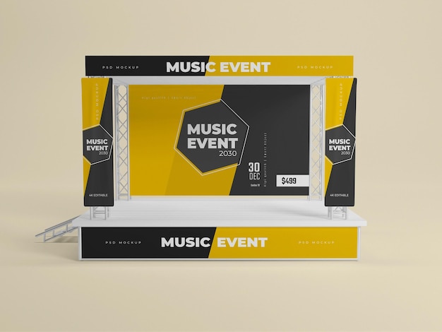 PSD musical event stage 3d rendering