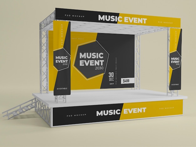PSD musical event stage 3d rendering