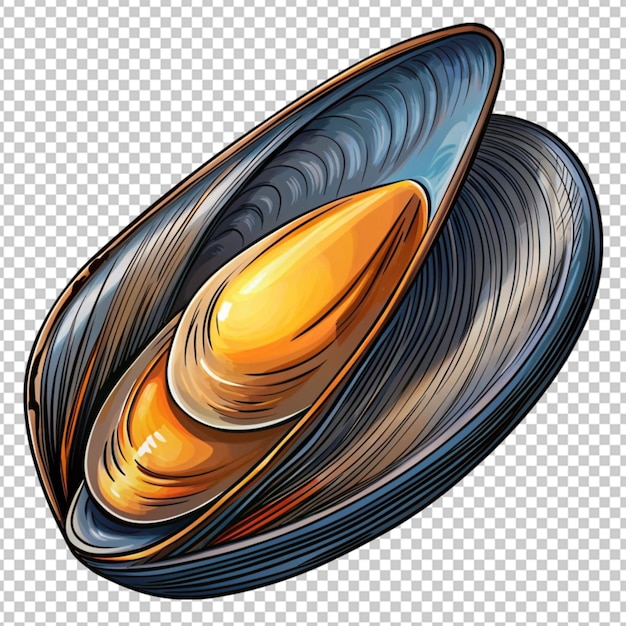 PSD mussel illustration hand drawn vector