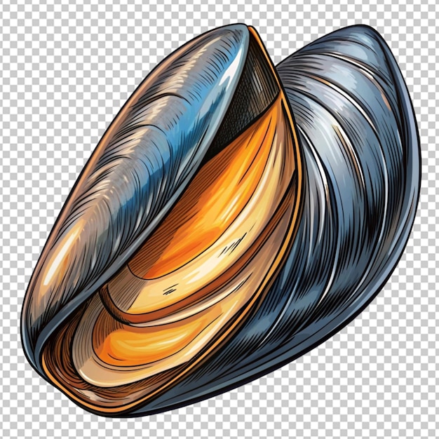 PSD mussel illustration hand drawn vector