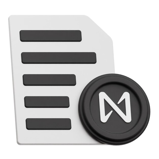 PSD near protocol crypto token 3d icon isolated on the white background