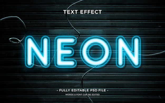 PSD neon light text effect