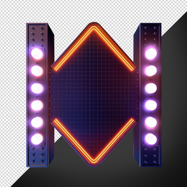 PSD neon metal party element