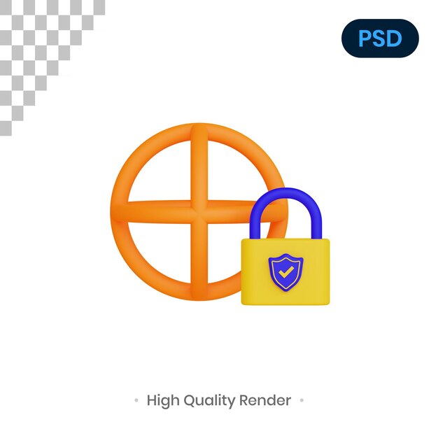 PSD network 3d render illustration premium psd
