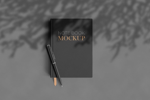 PSD note book leather cover mockup