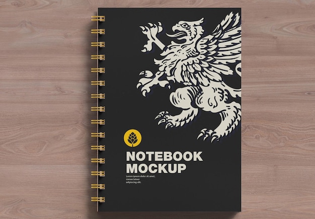 PSD notebook with ring mockup