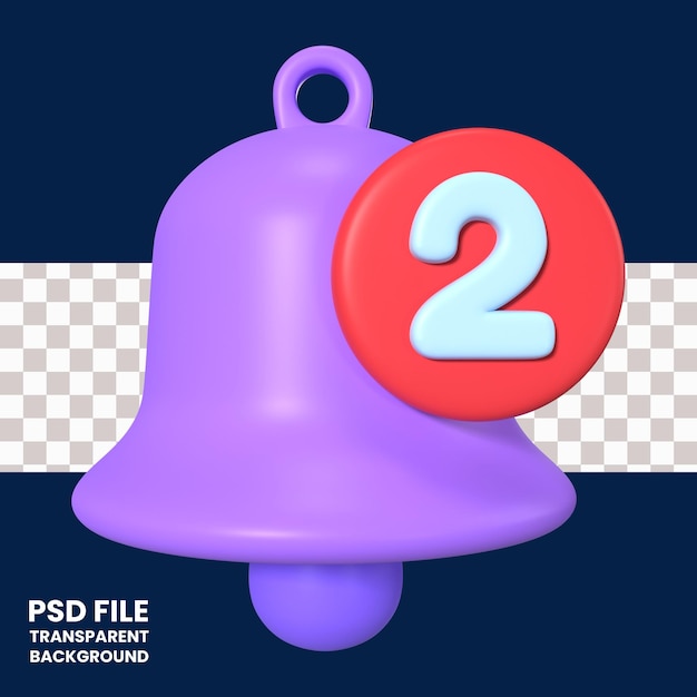 PSD notification bell 3d illustration icon
