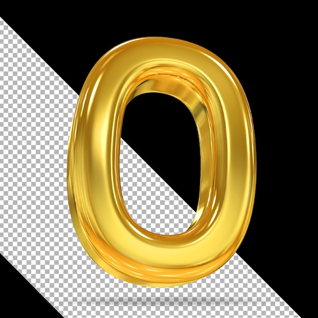 PSD number 0 gold 3d styles