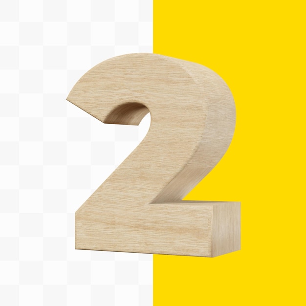 PSD number 2 3d render