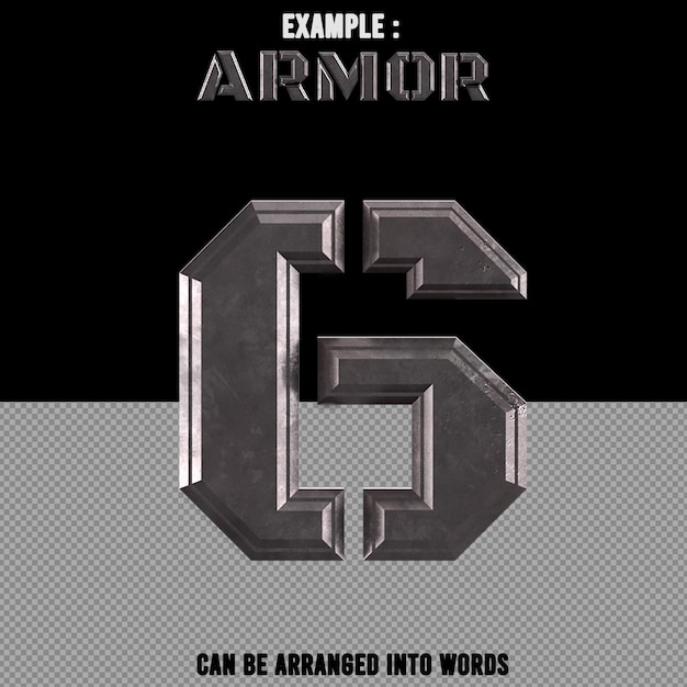 PSD number 6 text effect ice