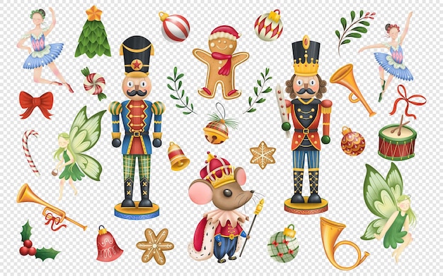 PSD the nutcracker christmas clipart illustrations