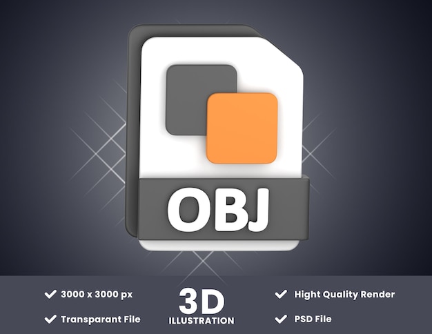 PSD obj file3d illustration suitable for your design