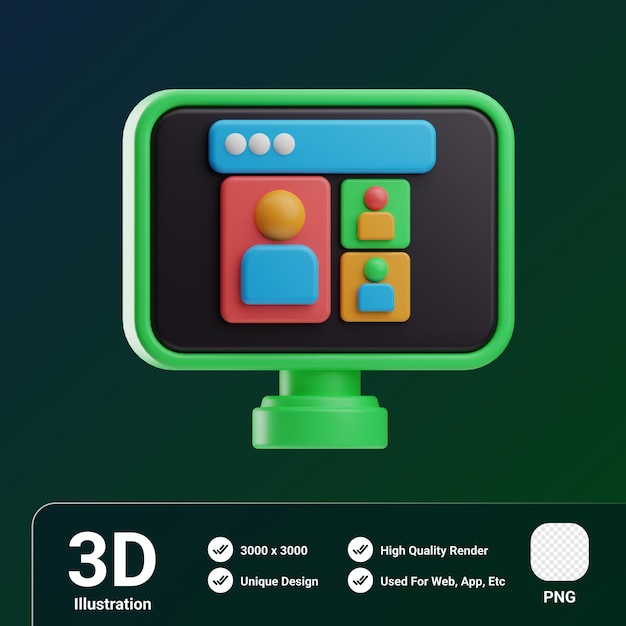 PSD object scrum development online meeting 3d illustration