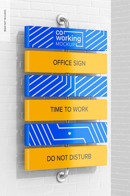 PSD office sign mockup left view