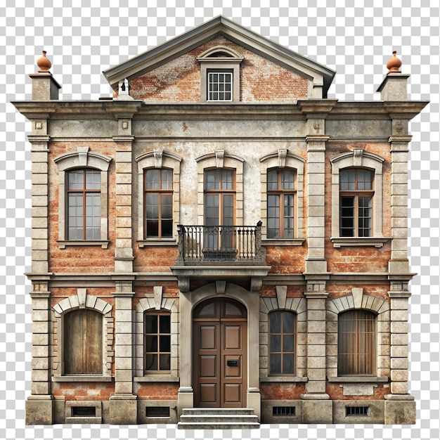 PSD old building isolated on transparent background