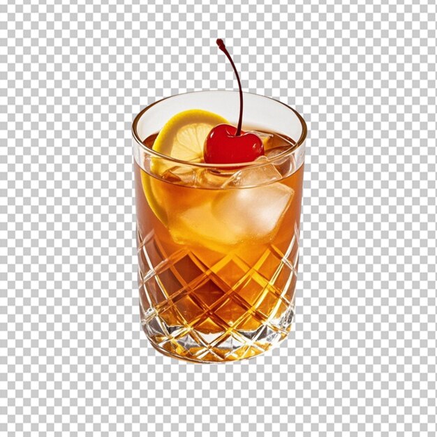 PSD old fashioned cocktail on transparent background