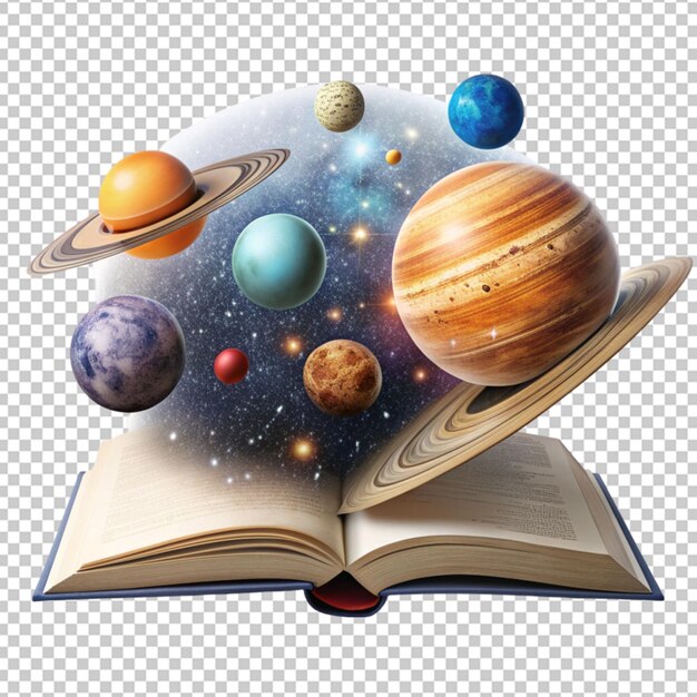 PSD open book revealing the solar system