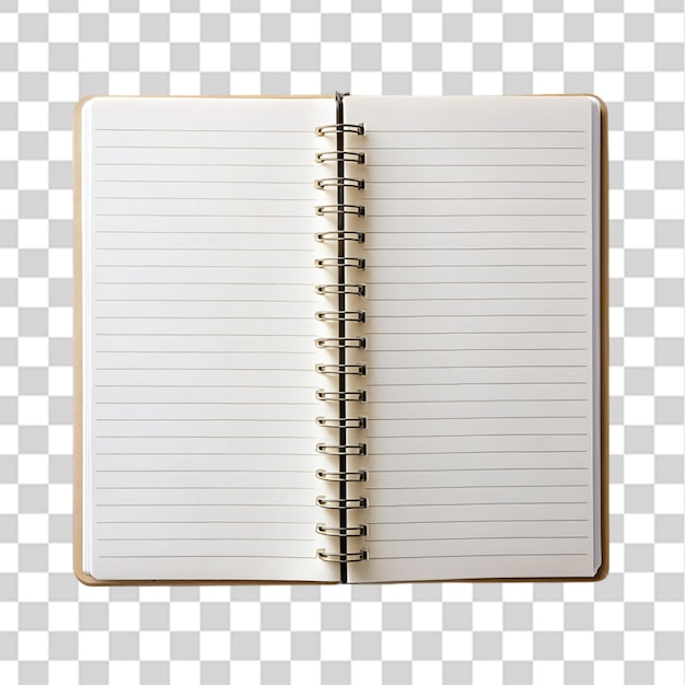 PSD open notebook isolated on transparent background