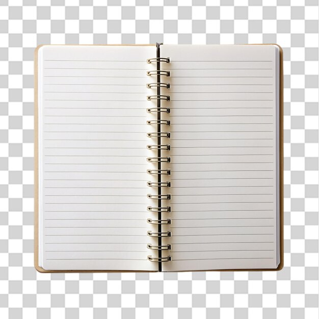 PSD open notebook isolated on transparent background