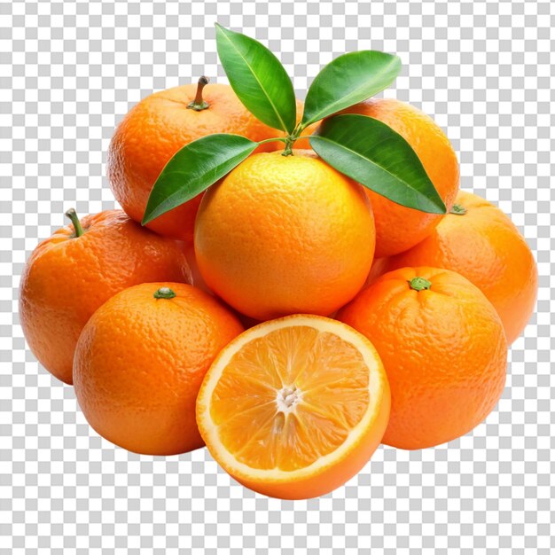 PSD oranges and a slice of orange on transparent background