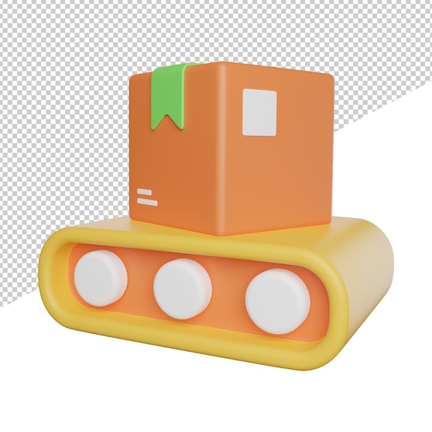PSD order process delivery side view 3d rendering icon illustration on transparent background