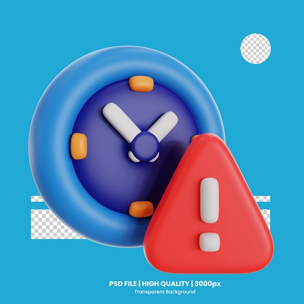 PSD overdue 3d icon