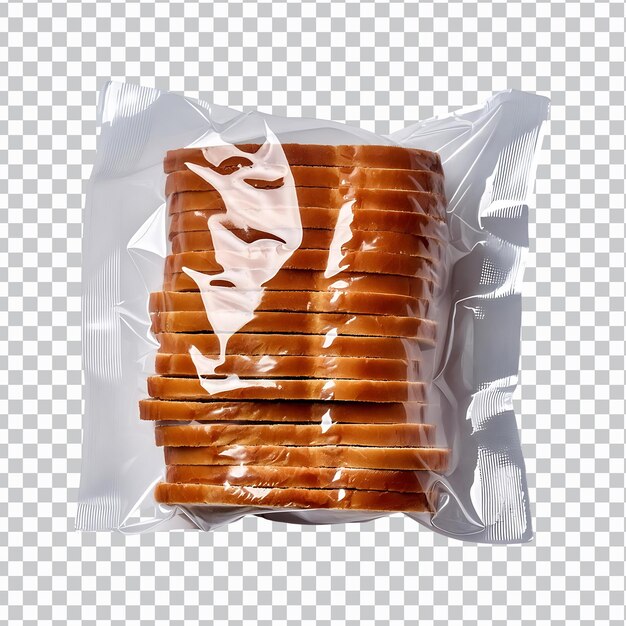 PSD packaged sliced bread isolated on transparent background