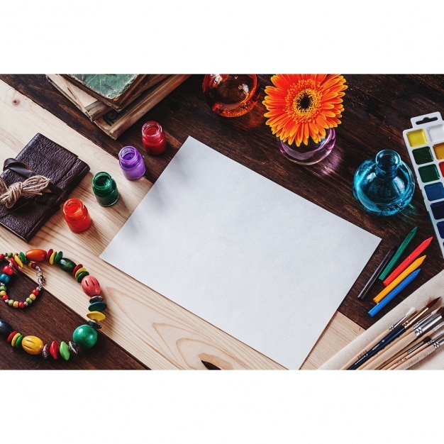 PSD painting paper mock up design