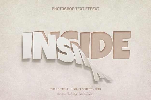 PSD paper art text effect template design