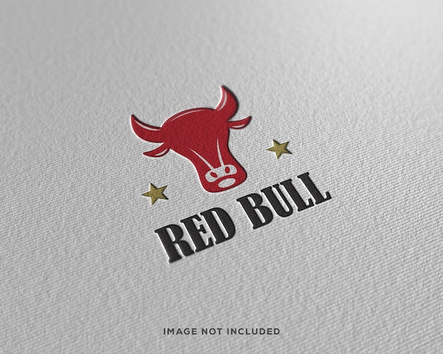 PSD paper pressed logo mockup
