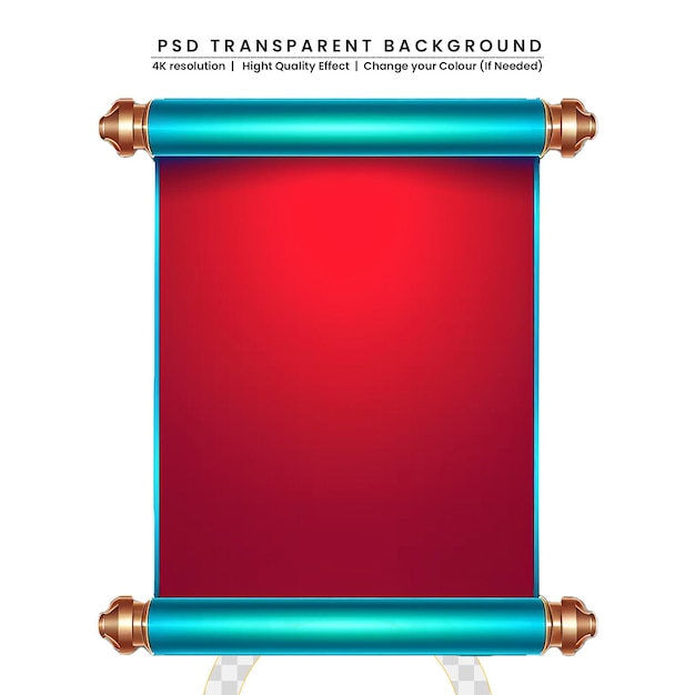 PSD paper scroll set on transparent background