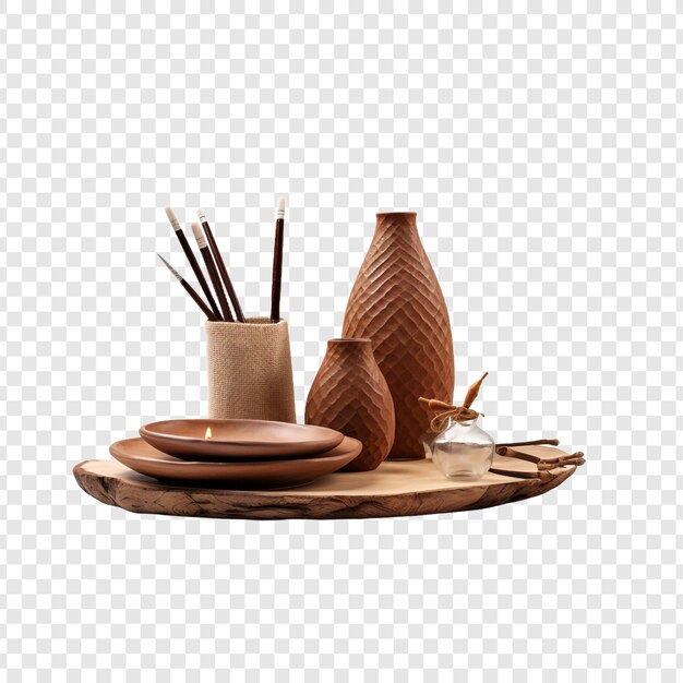 PSD papre craft on the table isolated on transparent background