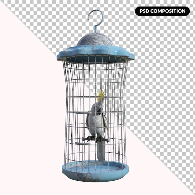 PSD parrot bird isolated 3d