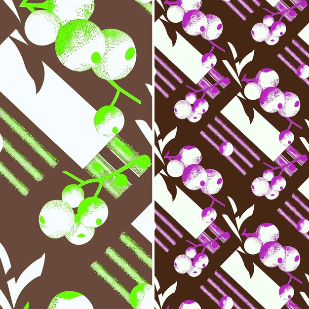 PSD a pattern with fruit and flowers on it