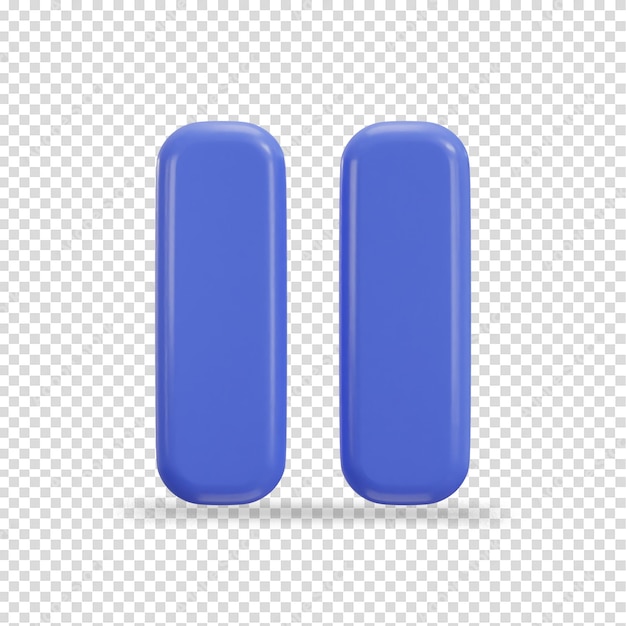 PSD pause symbol 3d rendering illustration
