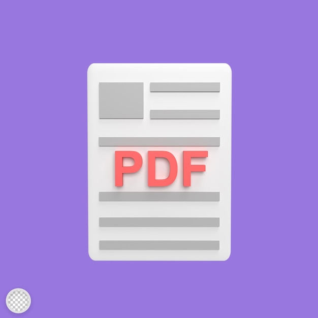 PSD pdf file 3d icon model cartoon style concept render illustration