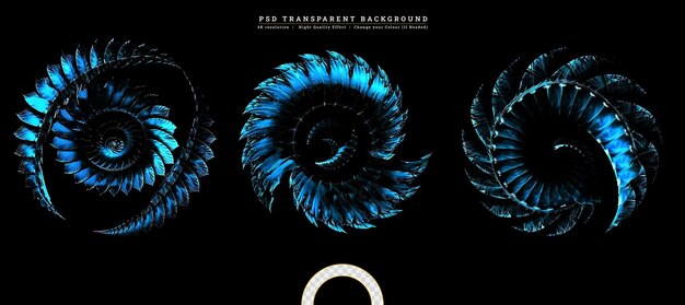 PSD peacock flower isolated on transparent background