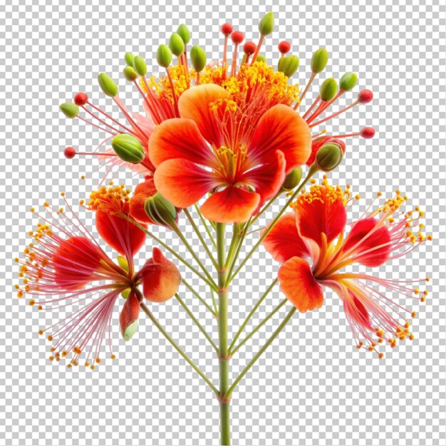PSD peacock flower on transparent background