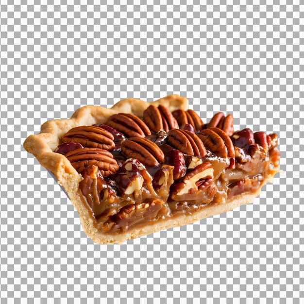 PSD a pecan pie slice isolated on transparent background
