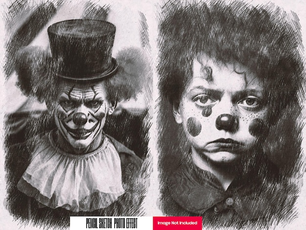 PSD pencil sketch photo effect for poster