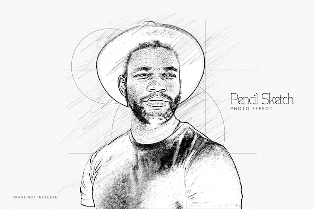 PSD pencil sketch smart object photo effect