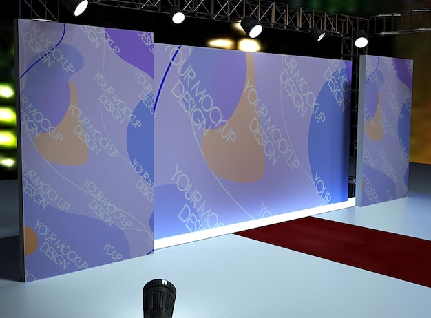 PSD performance stage screen mockup design